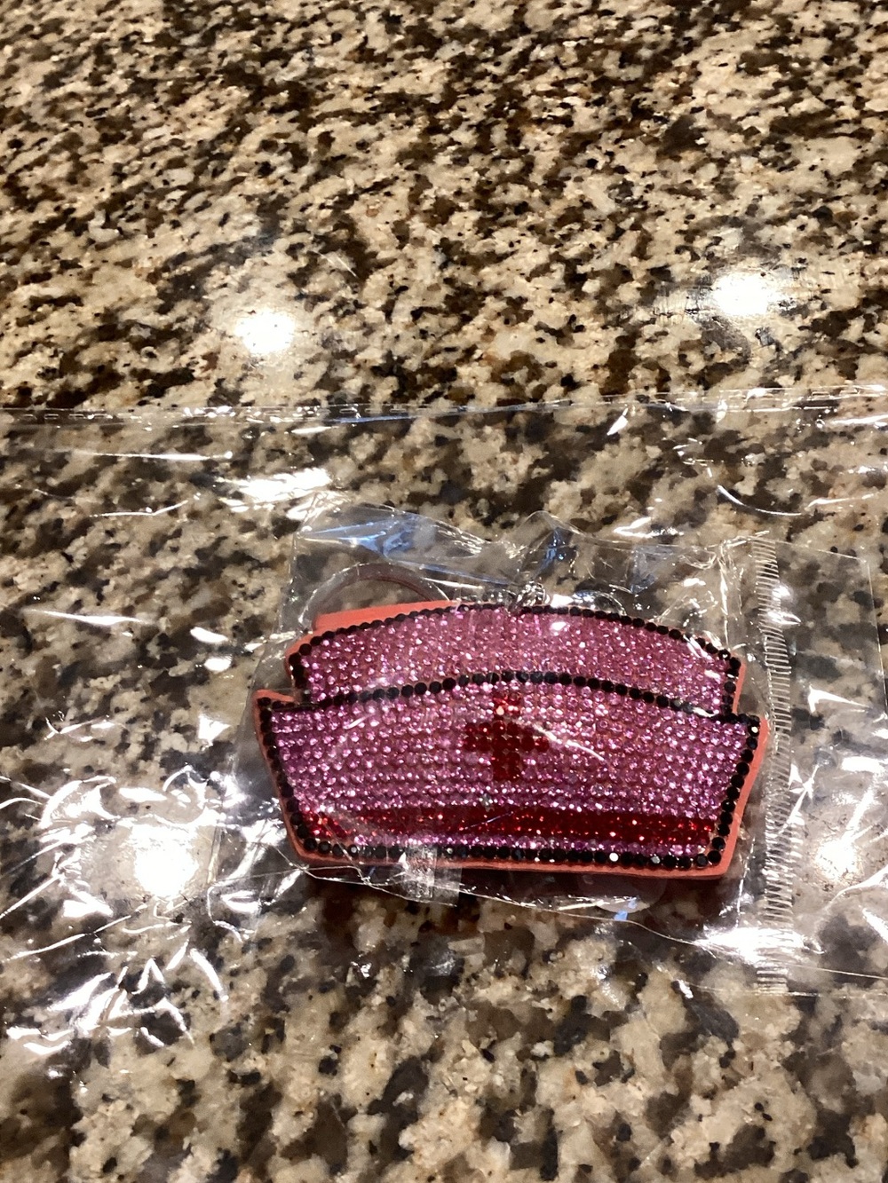 Embellished Pink Rhinestone Statement  Nurse. Bag  Charm/ Keychain